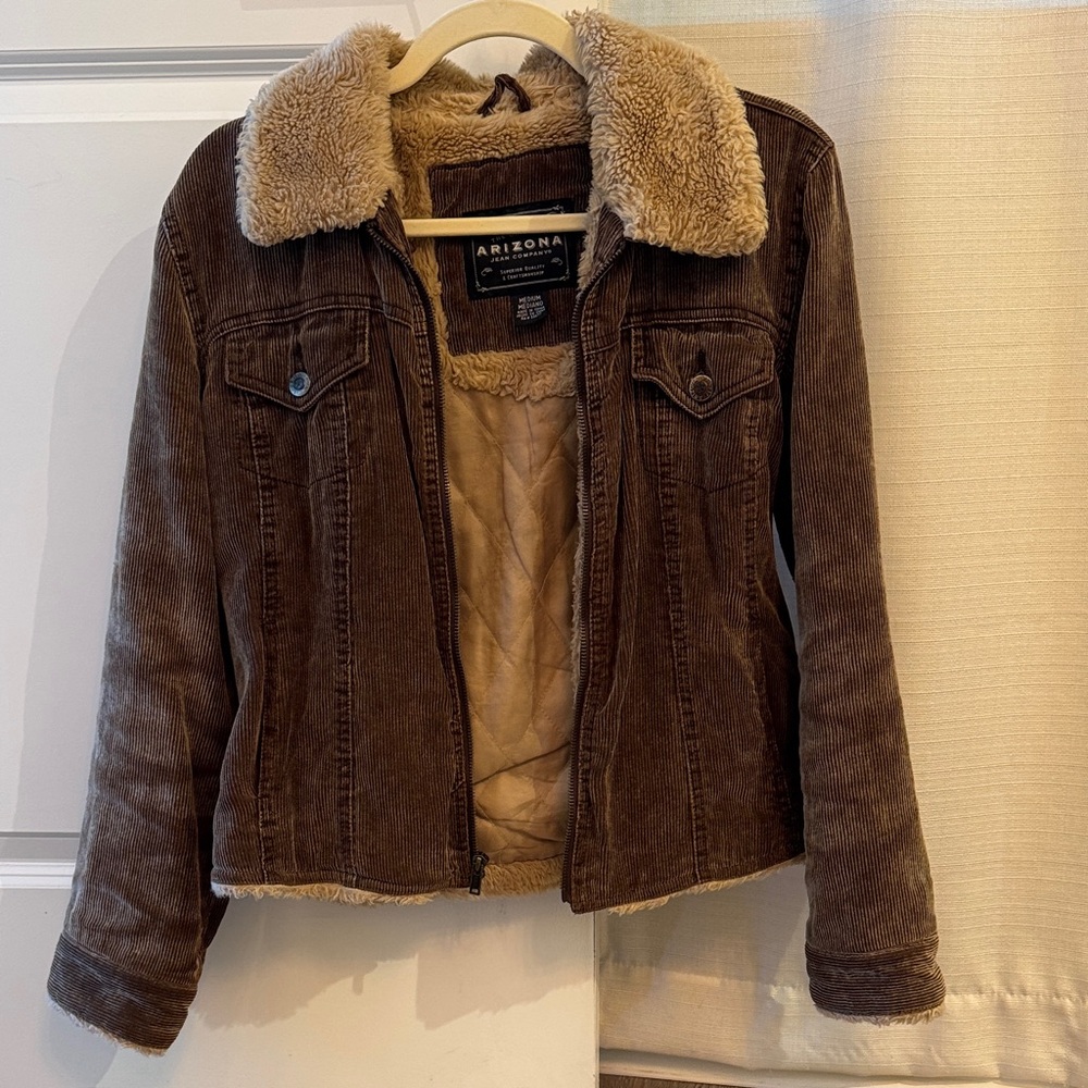 Arizona Jean Company Brown Corduroy Teddy-Lined Jacket